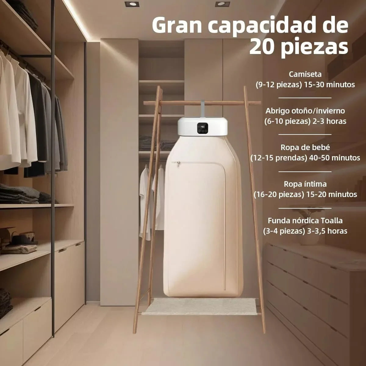 Secador de ropa portátil - Seca hasta 10 prendas en 60 minutos