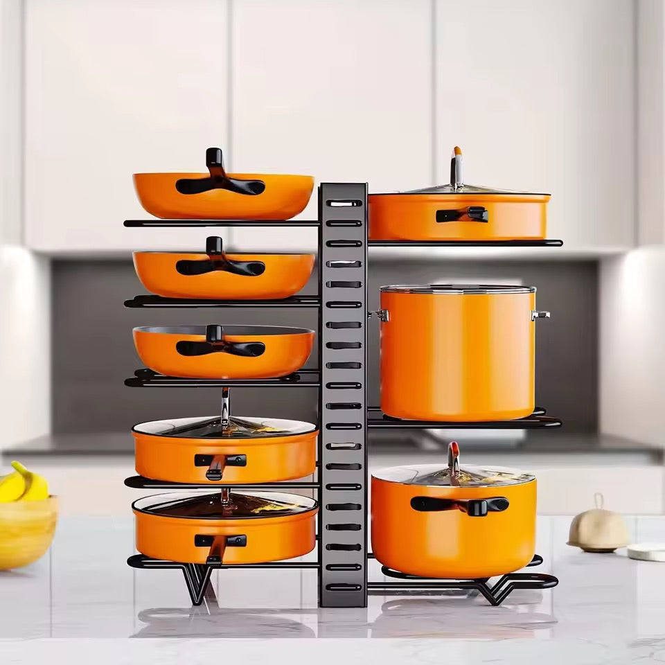 Organizador ollas, tapas y sartenes 🍳 3 EN 1 POWER KIT ✨ 8 Niveles